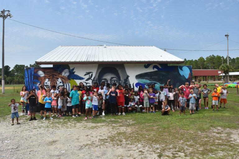 Summer camp unveils murals at historic Washington High gymnasium