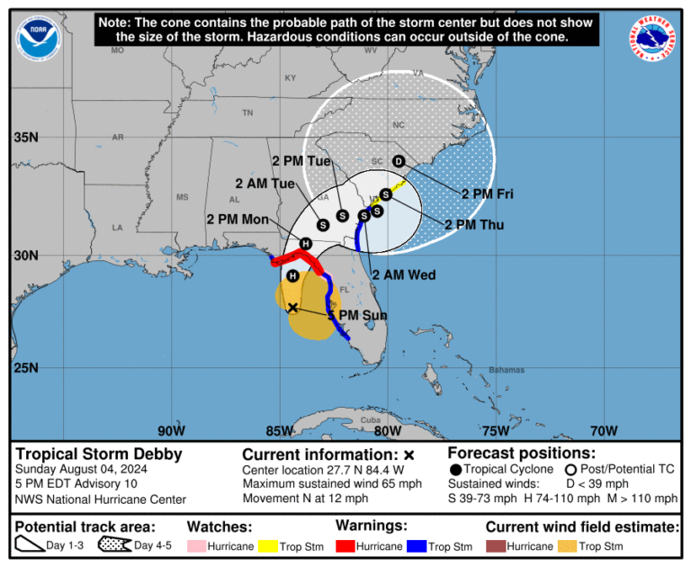 Duke Energy urges customers to stay safe as Tropical Storm Debby approaches Florida